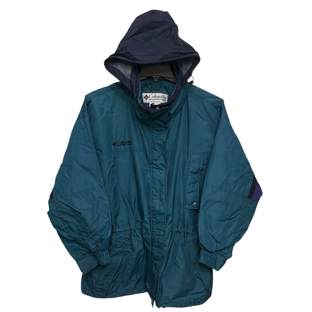 VTG Columbia Jacket Womens Large Teal Purple Longs Peak Ski‎ Full Zip Outdoor